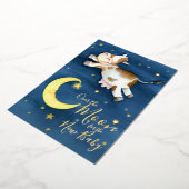 Über den Mond Kuh springen Babydusche Folieneinladung (Gedreht)