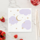 Über den Mond Lila Babyparty Serviette (Beispiel)