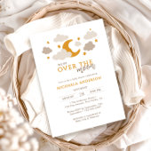 Über den Mond moderne geschlechtsneutrale Babydusc Einladung