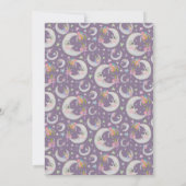 Über den Mond Stars Blumenlavender Babydusche Einladung (Rückseite)