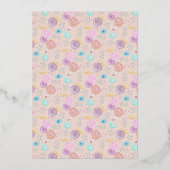 Über den Mond Stars Blumenlavender Babydusche Folieneinladung (Rückseite)