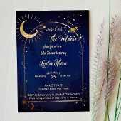 Über den Mond sternenförmige Nacht Baby Dusche ein Einladung