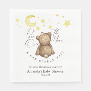 Über Den Mond Teddybär-Baby-Party Serviette