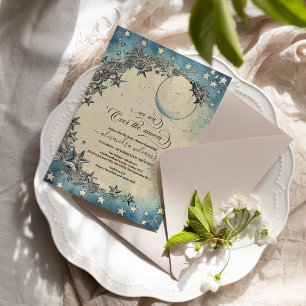Über den Mond Träumende Babyparty Einladung