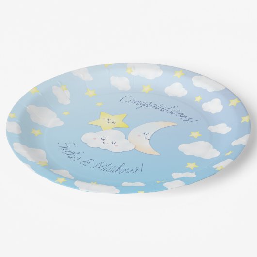 Über den Mond und die Sterne Pappteller (Schrägansicht)