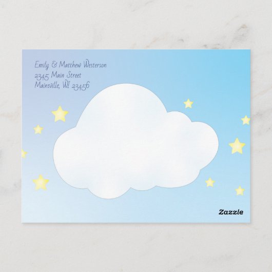 Über den Mond und die Sterne Postkarte (Rückseite)