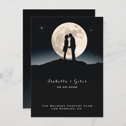 Über den Mond und die Sternenhimmel Menükarte (Vorne/Hinten)