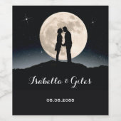 Über den Mond und die Sternennacht Weinetikett (Einzelnes Label)
