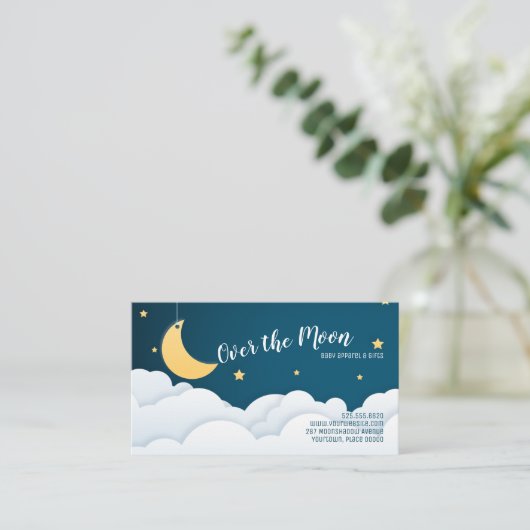 Über den Mond und die Wolken Visitenkarte (Stehend Vorderseite)