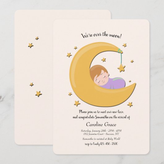 Über den Mond und Einladung (Vorne/Hinten)