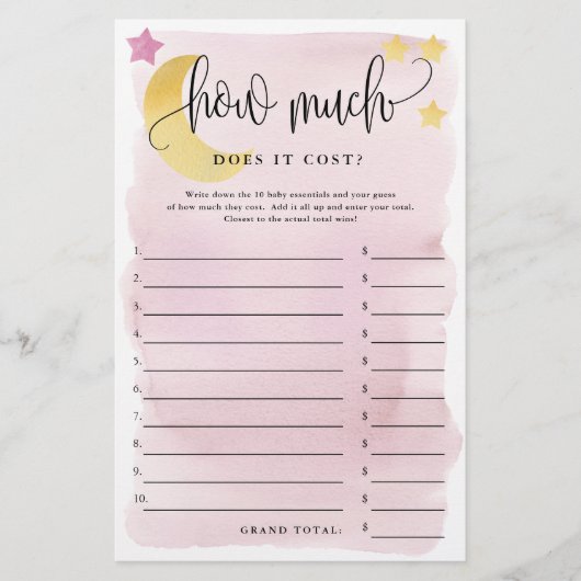 Über den Mond, wie viel ist es, eine rosa Papiersp Flyer (Vorne)