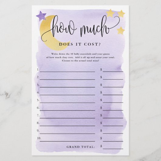 Über den Mond, wie viel ist es Lila Paper Game Car Flyer (Vorne)