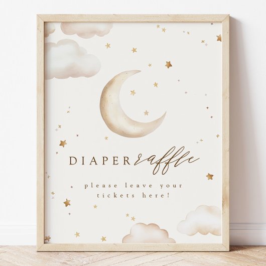 Über den Mond Windel-Raffle-Schild Poster
