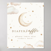 Über den Mond Windel-Raffle-Schild Poster (Vorne)