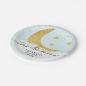 Über den Moon Boy Blue Babydusche Teller (Schrägansicht)