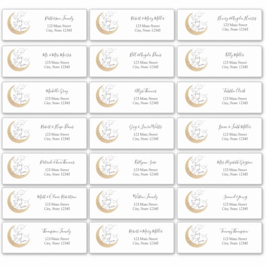 Über den Moon Guest Address Envelope Stickers Aufkleber (Vorderseite)