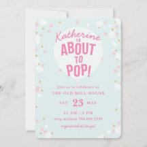 Über den Pop Balloon Girl Baby Shower Einladung