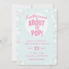 Über den Pop Balloon Girl Baby Shower Einladung