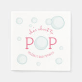 Über den Pop Bubbles Baby Dusche Pink Serviette (Vorderseite)