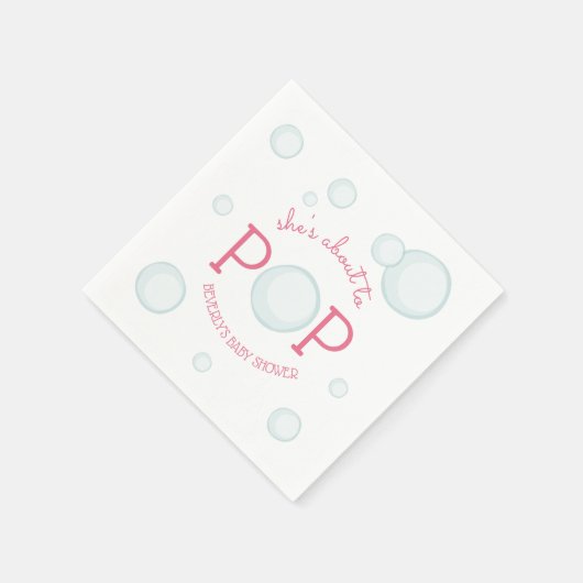 Über den Pop Bubbles Baby Dusche Pink Serviette (Ecke)