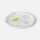 Über den Pop Bubbles Rubber Duck Baby Duck Pappteller (Schrägansicht)