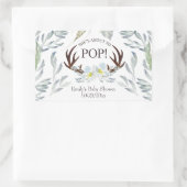 Über den Pop Deer Antler Mini Champagne Label Rechteckiger Aufkleber (Tasche)