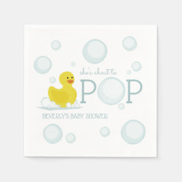 Über den Pop Rubber Duck Bubbles Baby Dusche Serviette