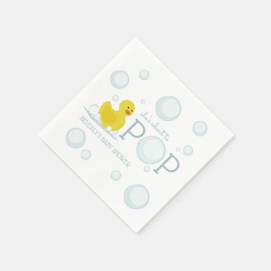 Über den Pop Rubber Duck Bubbles Baby Dusche Serviette (Ecke)