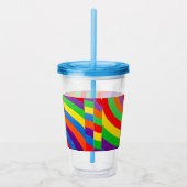 ÜBER DEN RAINBOW FARBEN HARTE HELLE LINIEN GROSS ACRYLTRINKBECHER (Rechts)