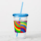 ÜBER DEN RAINBOW FARBEN HARTE HELLE LINIEN GROSS ACRYLTRINKBECHER (Rückseite)