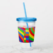 ÜBER DEN RAINBOW FARBEN HARTE HELLE LINIEN GROSS ACRYLTRINKBECHER (Links)