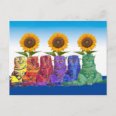 Über den Regenbogen Katzen Postkarte (Vorderseite)