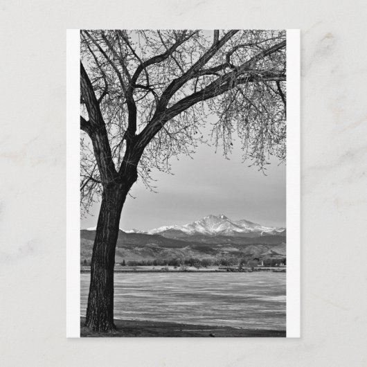 Über den See in Schwarz und Weiß Postkarte (Vorderseite)