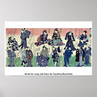 Über den Song und den Tanz von Toyohara, Kunichika Poster