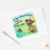 Über den Spaß hängen: Das Fischereidilemma Quadratischer Aufkleber (Umschlag)