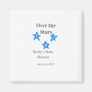 Über den Sternen blau graue Babyparty Name Datum E Magnet