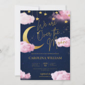 Über den Sternen rosa Babydusche Einladung (Vorderseite)