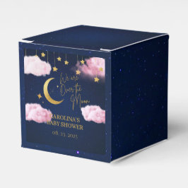 Über den Sternen rosa Babydusche Geschenkschachtel