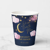 Über den Sternen rosa Babydusche Pappbecher (Vorderseite)
