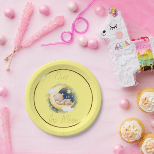 Über den Tellern des Babyduschers Pappteller (Party)