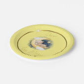 Über den Tellern des Babyduschers Pappteller (Schrägansicht)