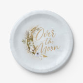 Über den Tellern des Moon Boho Gold Dust & Clouds  Pappteller (Vorderseite)