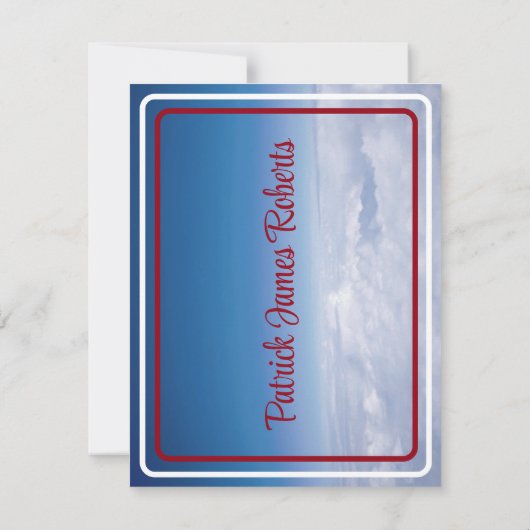 "Über den Wolken" - Abschluss "Rote Cap" Einladung (Rückseite)