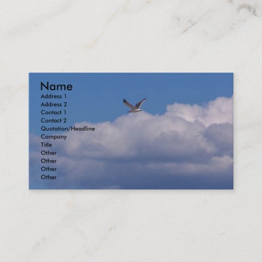 Über den Wolken Visitenkarte (Vorderseite)