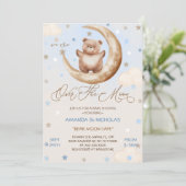 Über der Blauen Bärenjunge Dusche Einladung (Stehend Vorderseite)