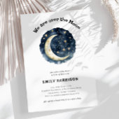 Über der Blue Space Babydusche der Mond Navy Einladung