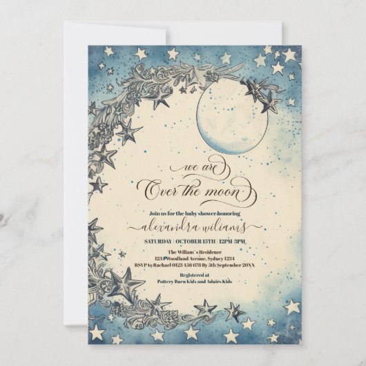 Über der Dreamy Baby Dusche Einladung (Vorderseite)