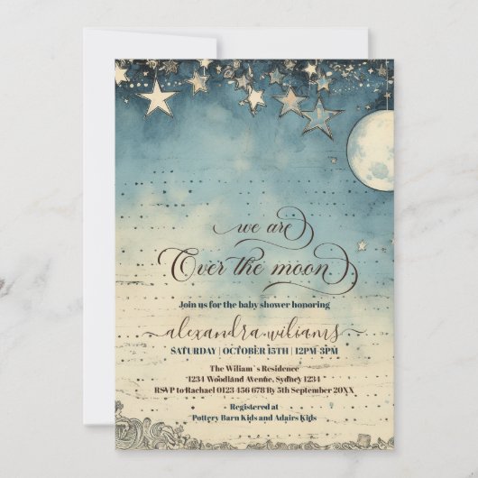 Über der Dreamy-Baby-Dusche Einladung (Vorderseite)