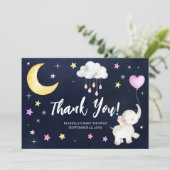 Über der Elephant Babydusche Danke Karte (Stehend Vorderseite)