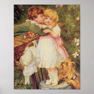 Über der Gartenmauer - Frederick Morgan Print Poster